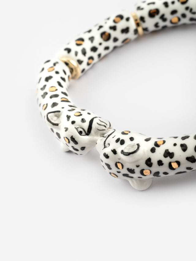 Nach Bijoux Bracelet Bisou Léopards Blancs & Dorés