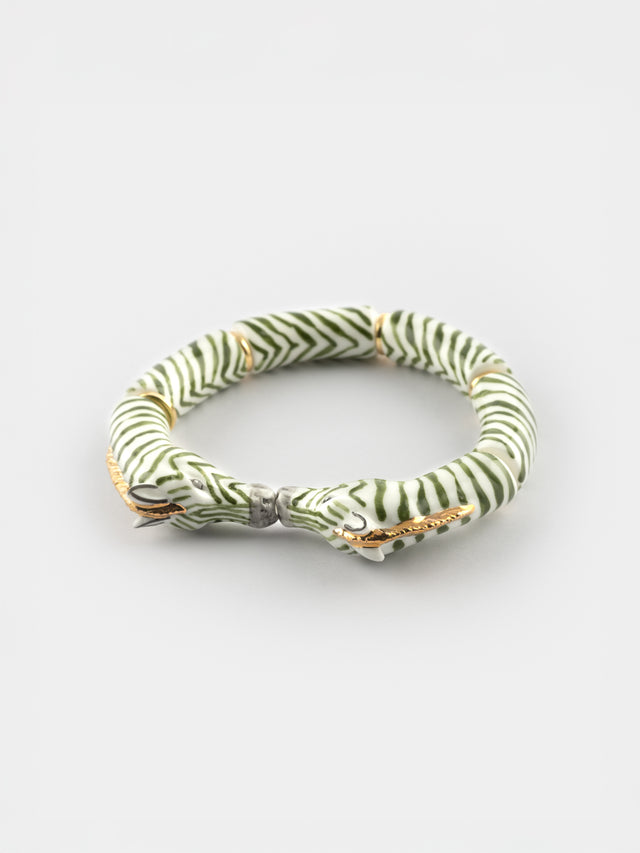 nach bijoux Bracelet bisou zèbres verts & dorés