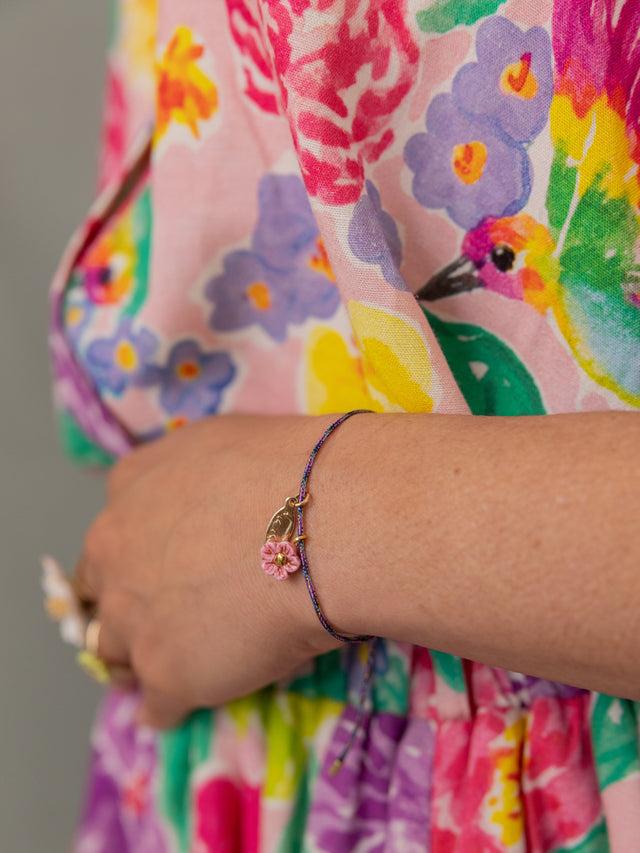 Nach Bijoux Bracelet Cordon Fleur Rose