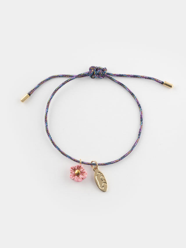 nach bijoux Bracelet cordon fleur rose