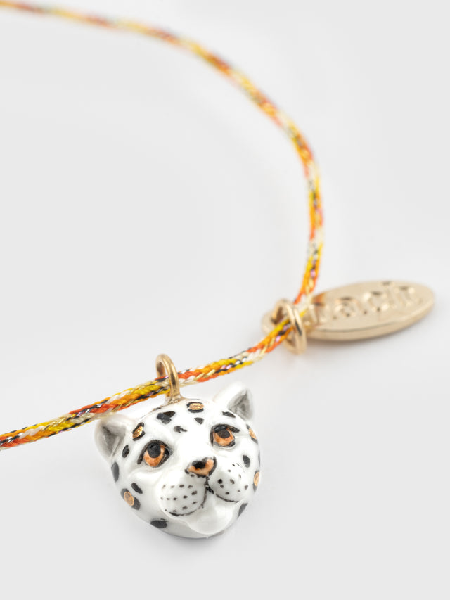 Nach Bijoux Bracelet Cordon Léopard Blanc & Doré