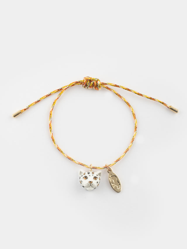 nach bijoux Bracelet cordon léopard blanc & doré