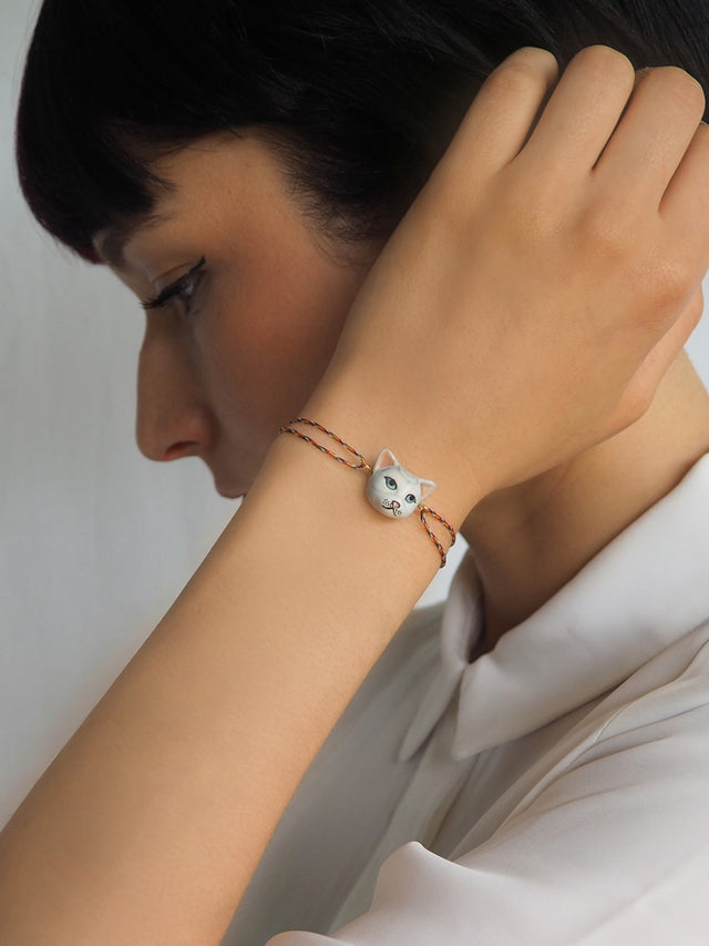 Nach Bijoux Bracelet Cordon Multicolore Chat Tabby