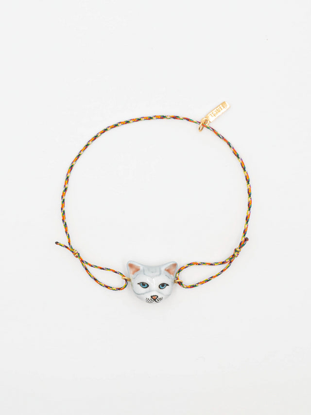 Nach Bijoux Bracelet Cordon Multicolore Chat Tabby