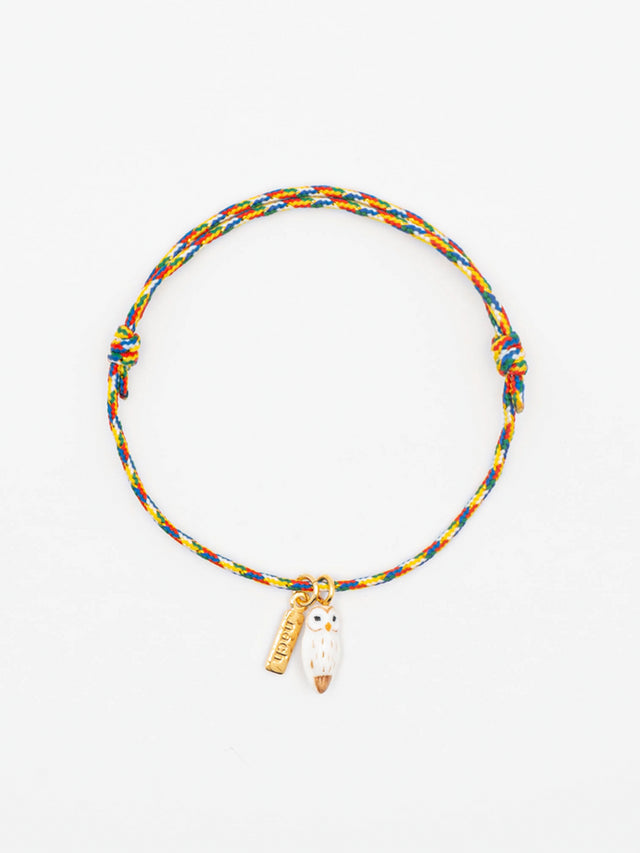 nach bijoux Bracelet cordon multicolore chouette