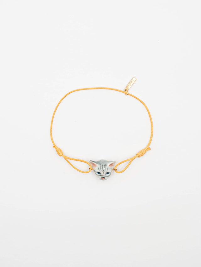 nach bijoux Bracelet cordon orange chat tabby
