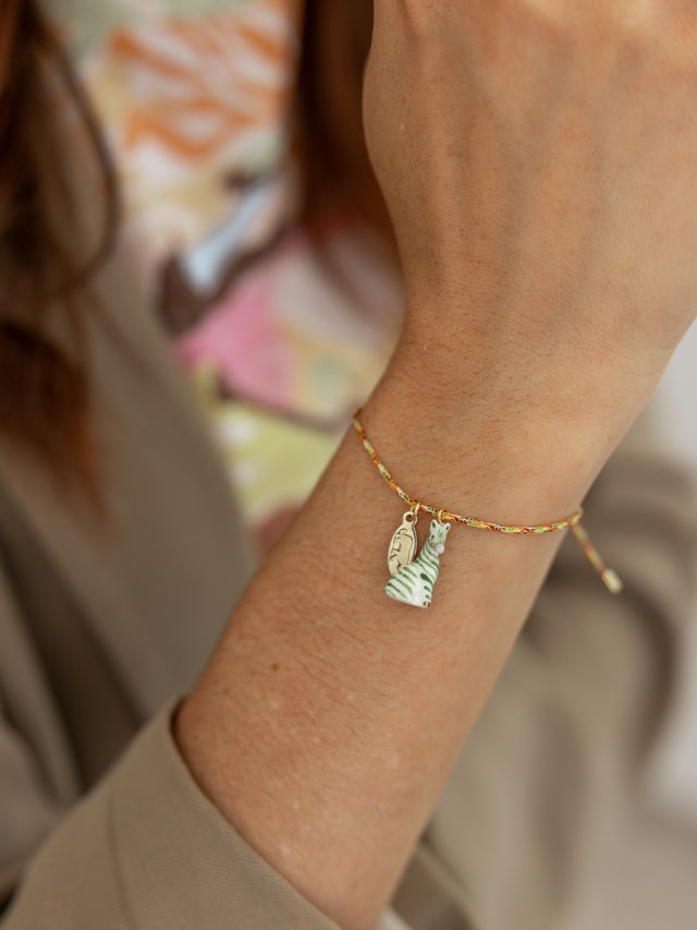 Nach Bijoux Bracelet Cordon Zèbre Vert