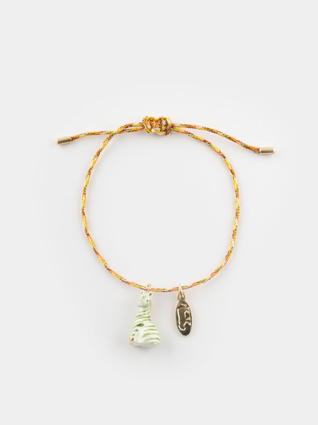 nach bijoux Bracelet cordon zèbre vert