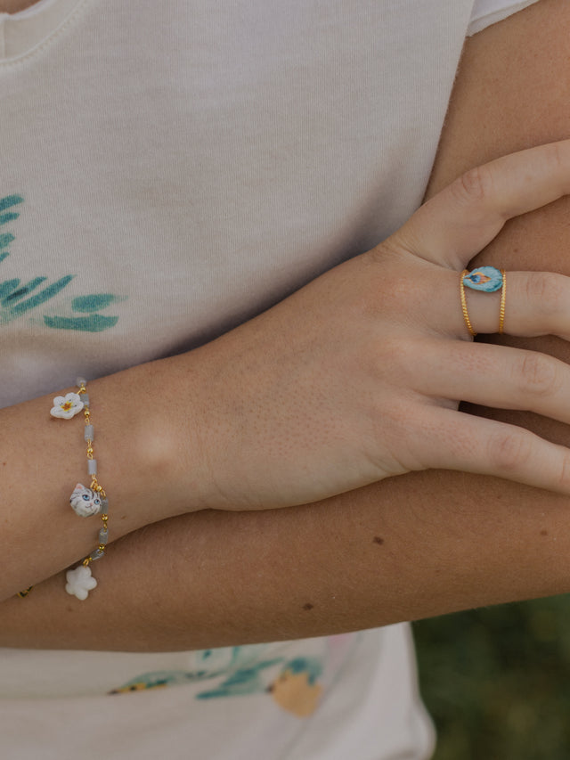 Nach Bijoux Bracelet Fleur De Poirier & Chaton Tabby