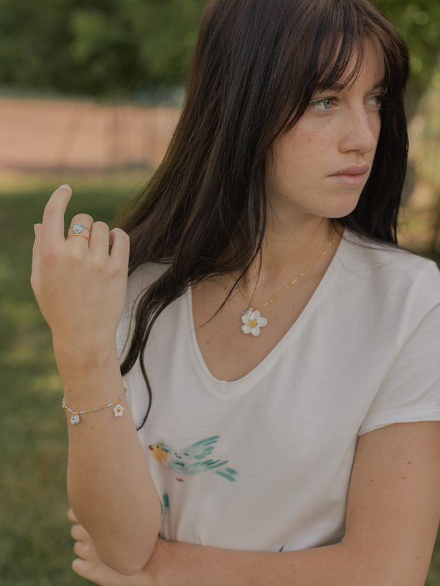 Nach Bijoux Bracelet Fleur De Poirier & Chaton Tabby