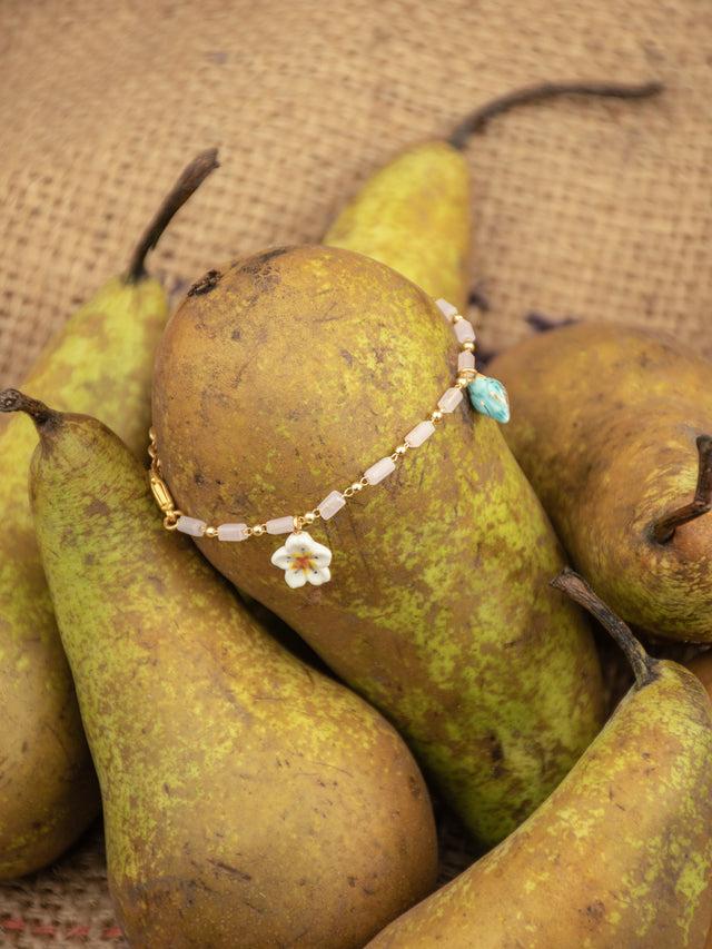 Nach Bijoux Bracelet Fleur De Poirier & Oiseau Bleu