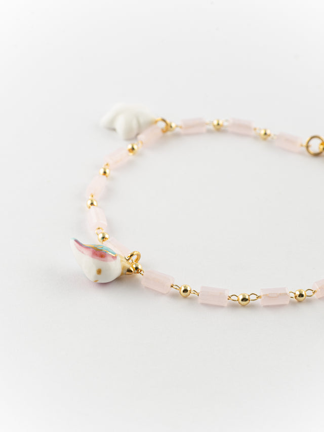 Nach Bijoux Bracelet Fleur De Poirier & Oiseau Bleu