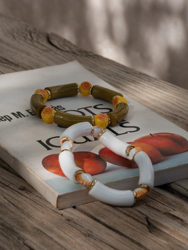 Nach Bijoux Bracelet Perles Blanches Coquillage