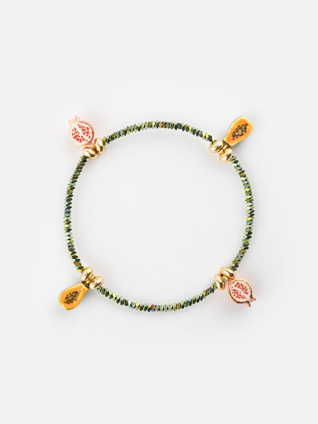 nach bijoux Bracelet perles d'hématite & fruits