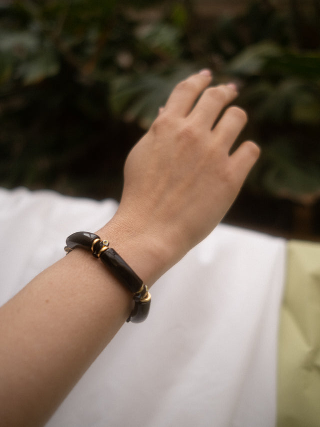 Nach Bijoux Bracelet Perles Noires Toucan