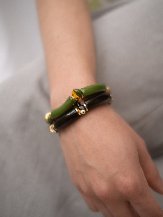 Nach Bijoux Bracelet Perles Noires Toucan