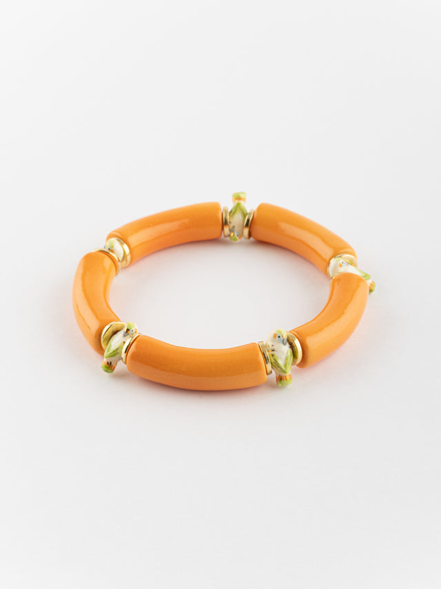 nach bijoux Bracelet perles orange perruche