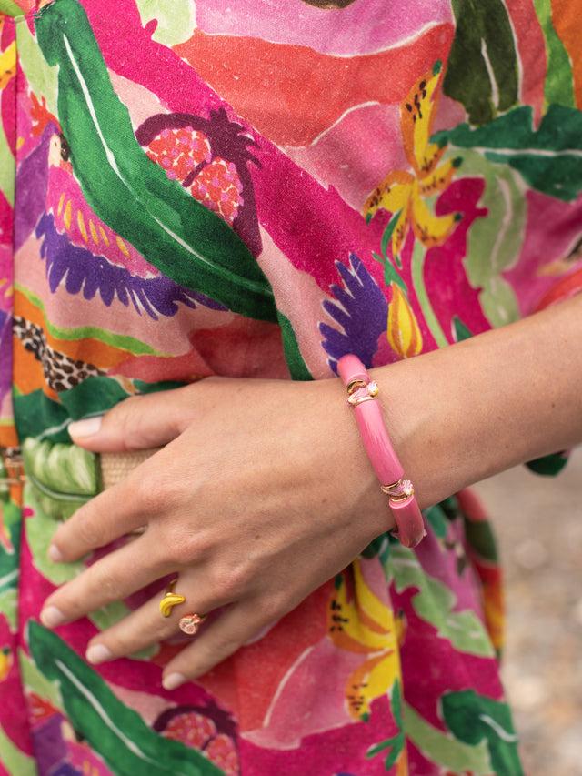 Nach Bijoux Bracelet Perles Roses Cacatoès