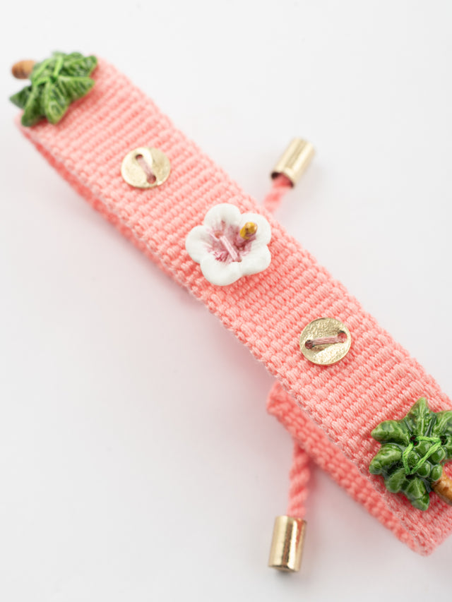 Nach Bijoux Bracelet Tressé Rose à Charms