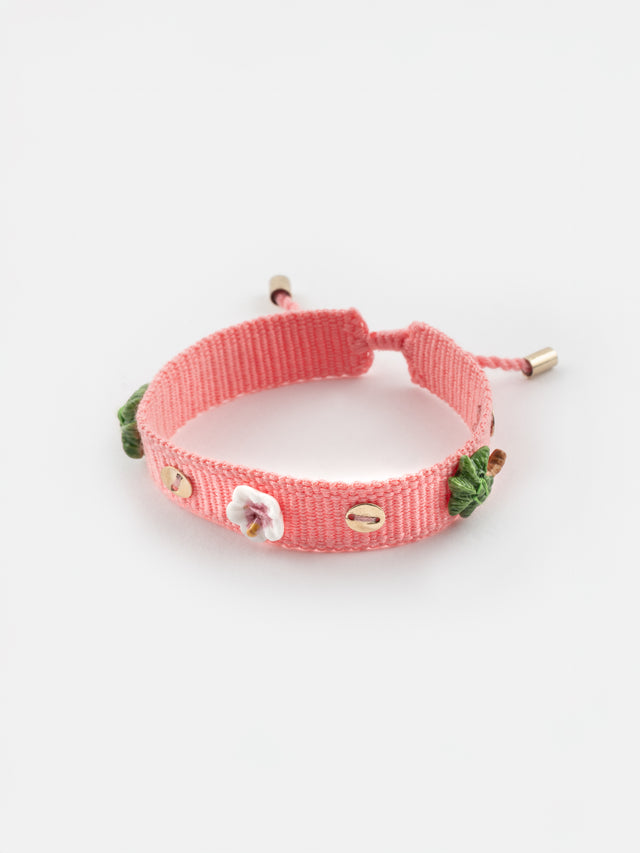 nach bijoux Bracelet tressé rose à charms