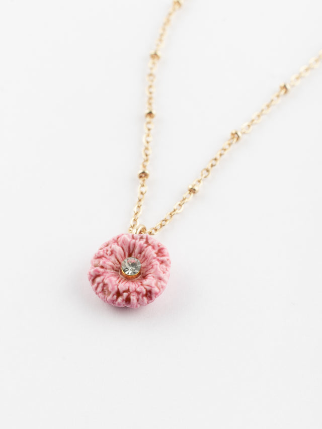 nach bijoux Collier chardon rose
