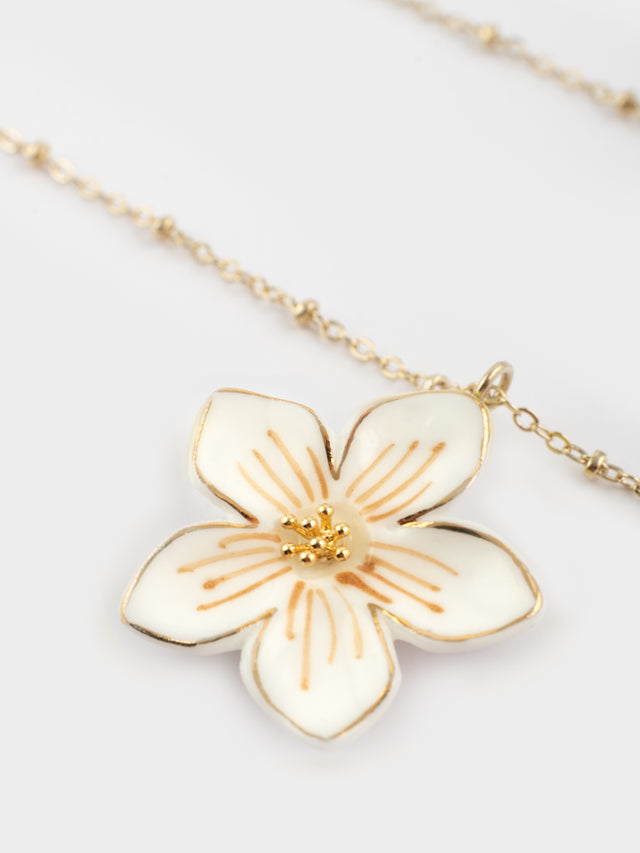 nach bijoux Collier fleur blanche
