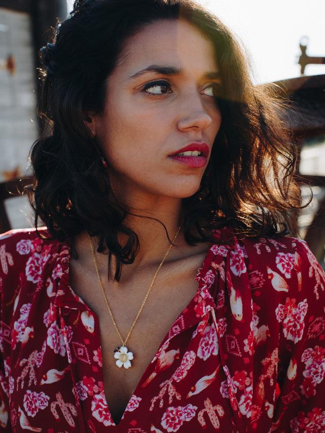 Nach Bijoux Collier Fleur & Oiseau