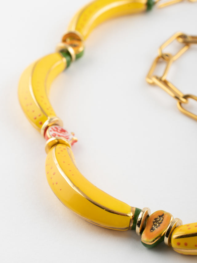 nach bijoux Collier fruits & perles bananes jaunes