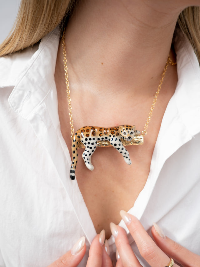 Nach Bijoux Collier Léopard Sur Branche
