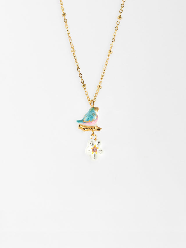 Nach Bijoux Collier Oiseau Sur Branche Et Fleur