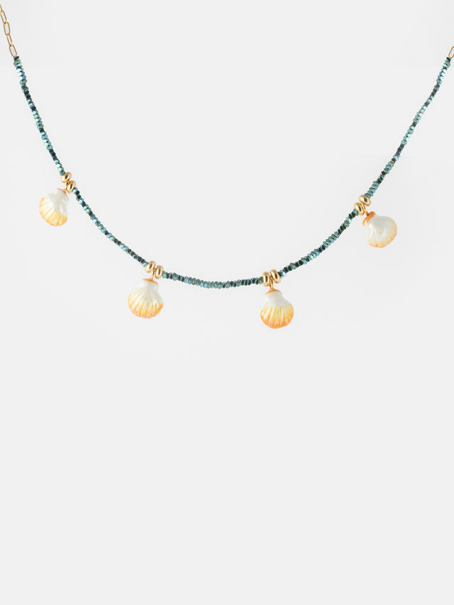 Nach Bijoux Collier Perles D'hématite Coquillages