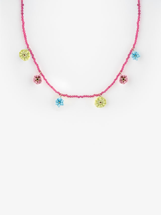 nach bijoux Collier perles et fleurs