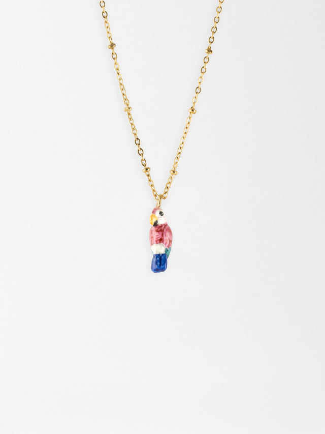 nach bijoux Collier perroquet rose
