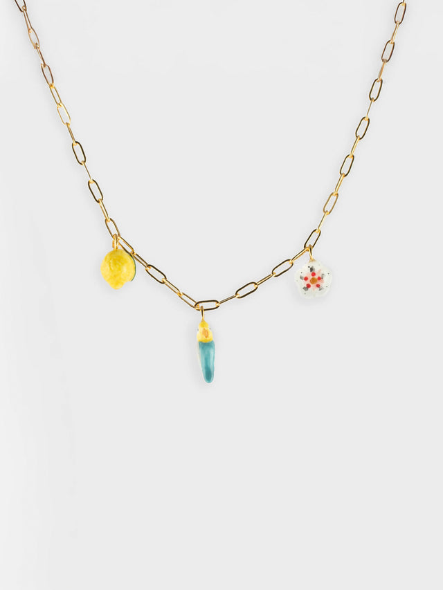 Nach Bijoux Collier Perruche Bleue Citron & Fleur