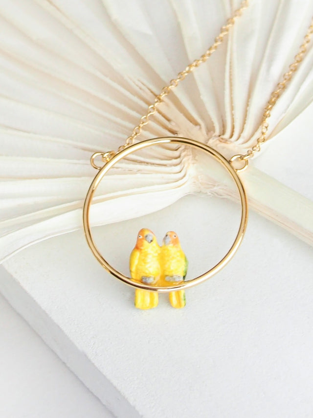Nach Bijoux Collier Rond Couple De Perroquets