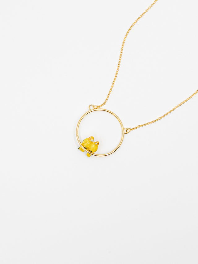 nach bijoux Collier rond couple de perroquets