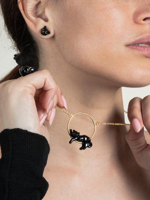 Nach Bijoux Collier Rond Panthère Noire