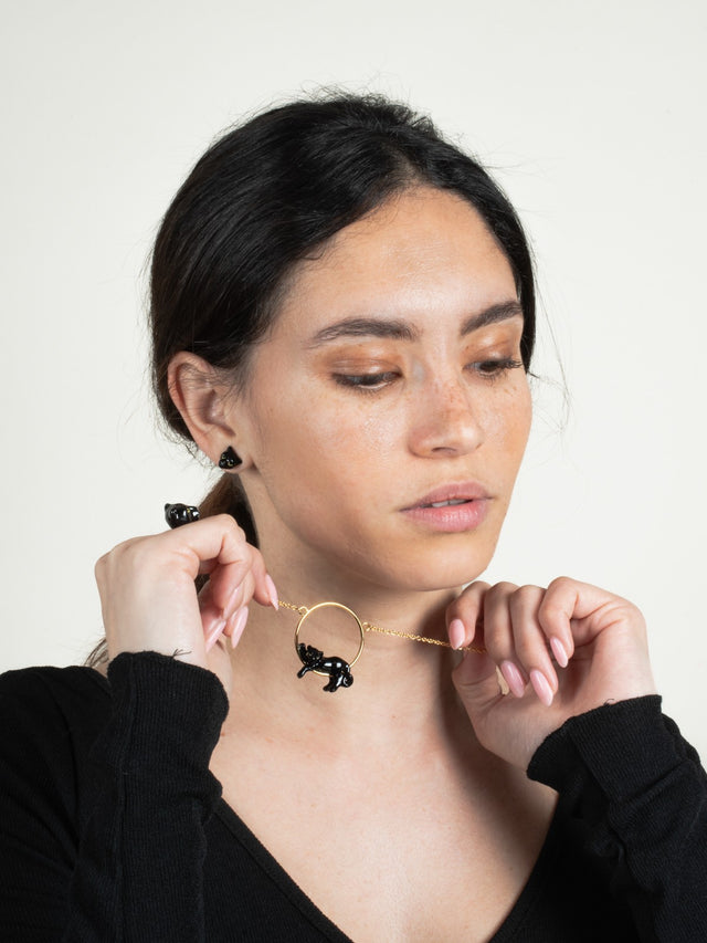 Nach Bijoux Collier Rond Panthère Noire