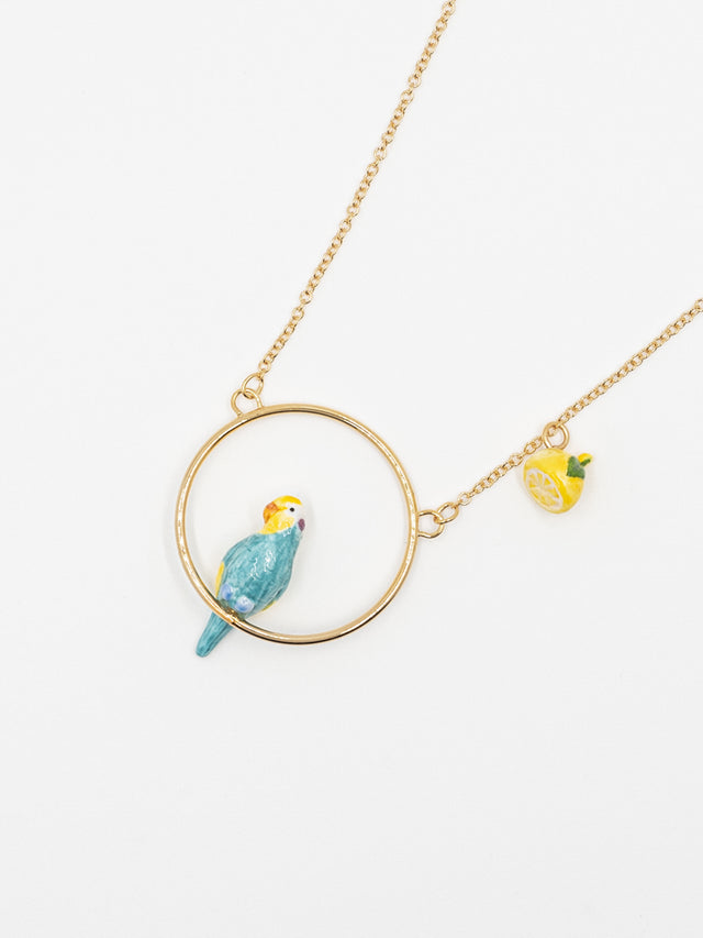 Nach Bijoux Collier Rond Perruche Bleue & Citron