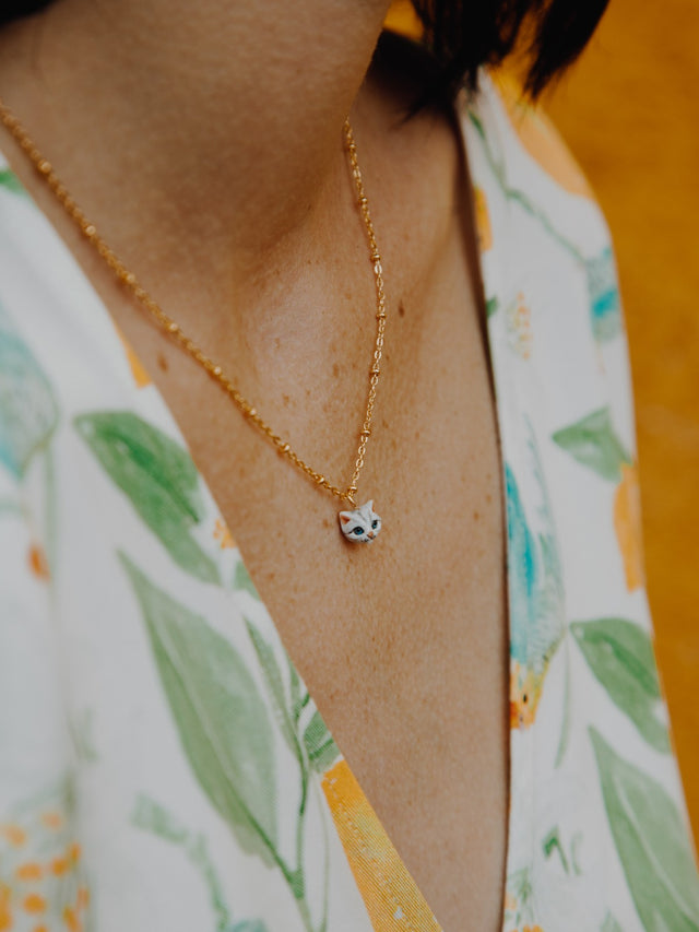 Nach Bijoux Collier Tête De Chat Tabby