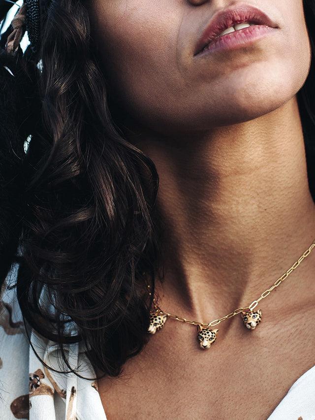 Nach Bijoux Collier Têtes De Léopards