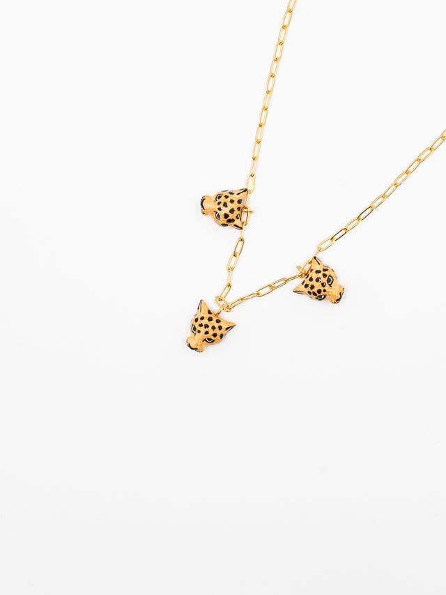 nach bijoux Collier têtes de léopards