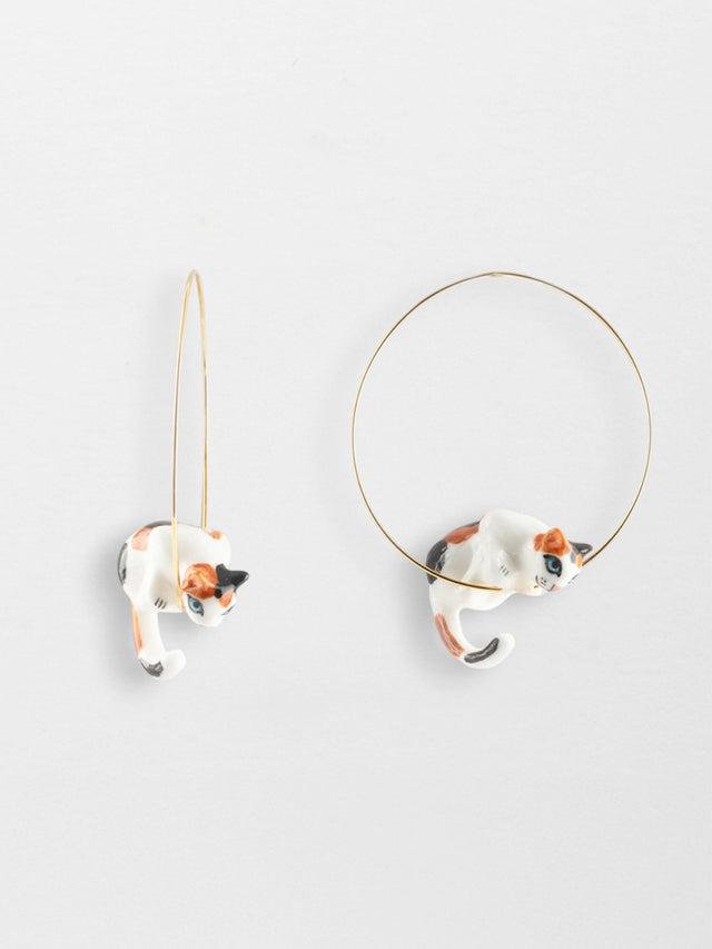 Nach Bijoux Créoles Chat Suspendu