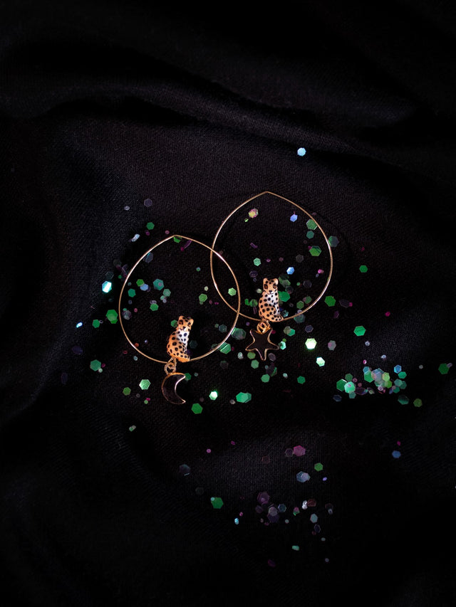 Nach Bijoux Créoles Léopard étoile & Lune