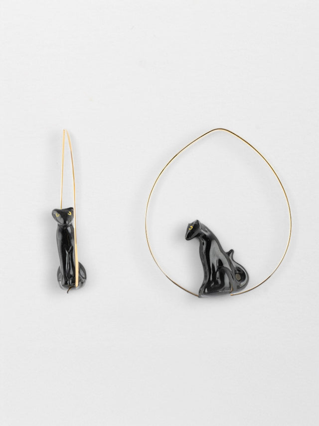 nach bijoux Créoles panthère noire