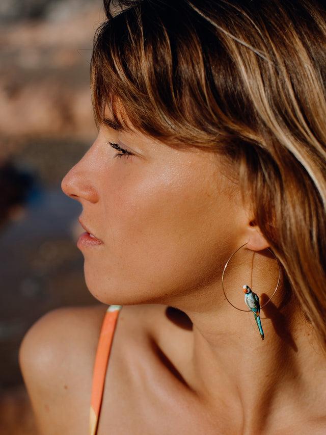 Nach Bijoux Créoles Perroquet Bleu & Vert