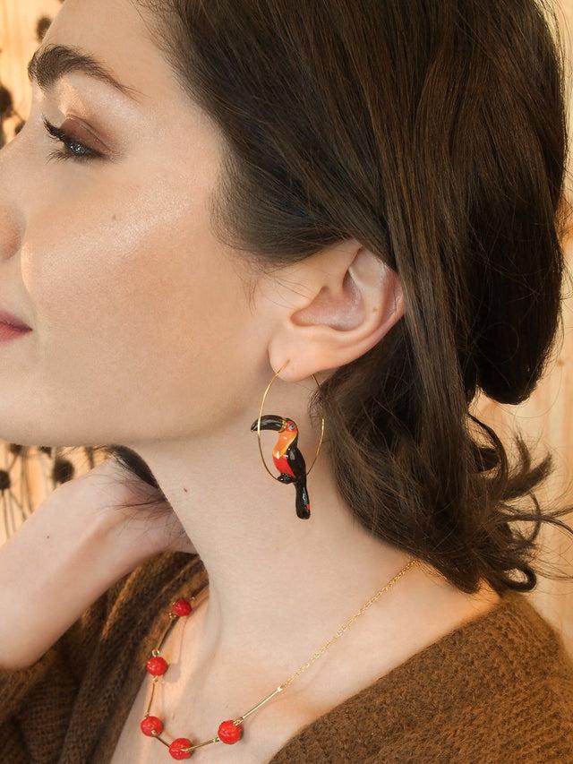 Nach Bijoux Créoles Toucan Bec Doré