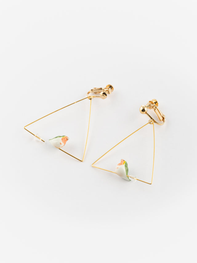 Nach Bijoux Créoles Triangle à Clip Rouge-gorge