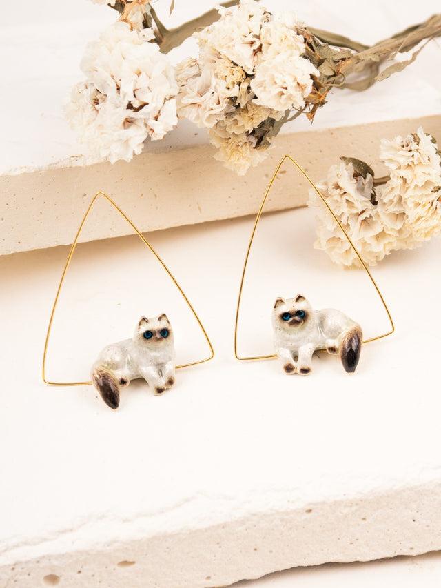 Nach Bijoux Créoles Triangle Chat Siamois