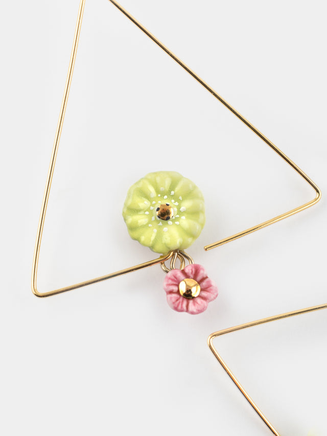 Nach Bijoux Créoles Triangle Fleurs